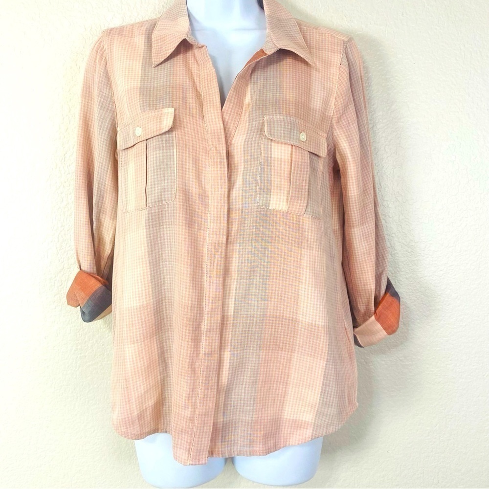 Joie Booker Reverse Plaid Button Up Size XS